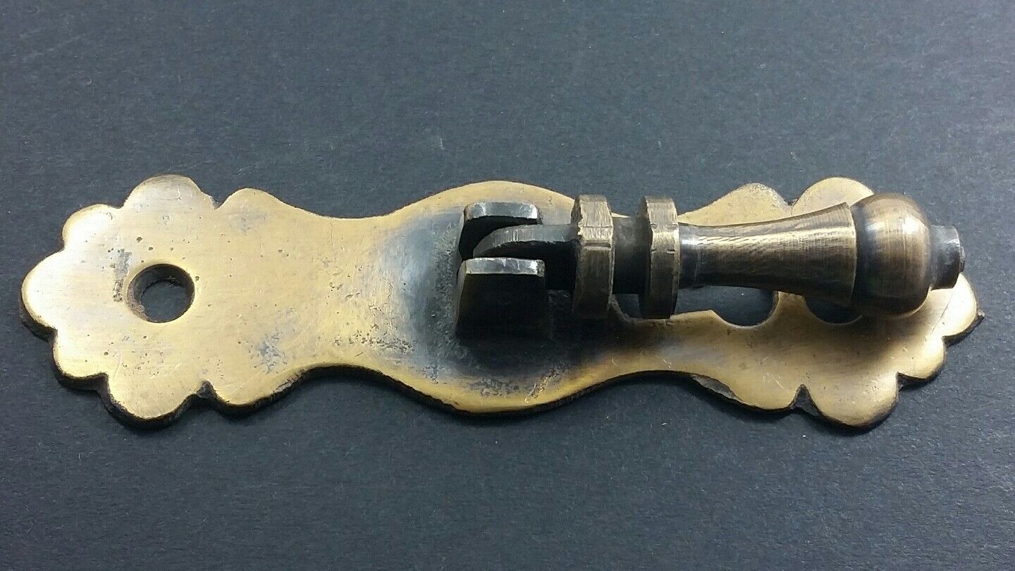 2 Ornate Teardrop Pendant Solid Brass Handles drawer pulls w key hole 3-3/4" #H1