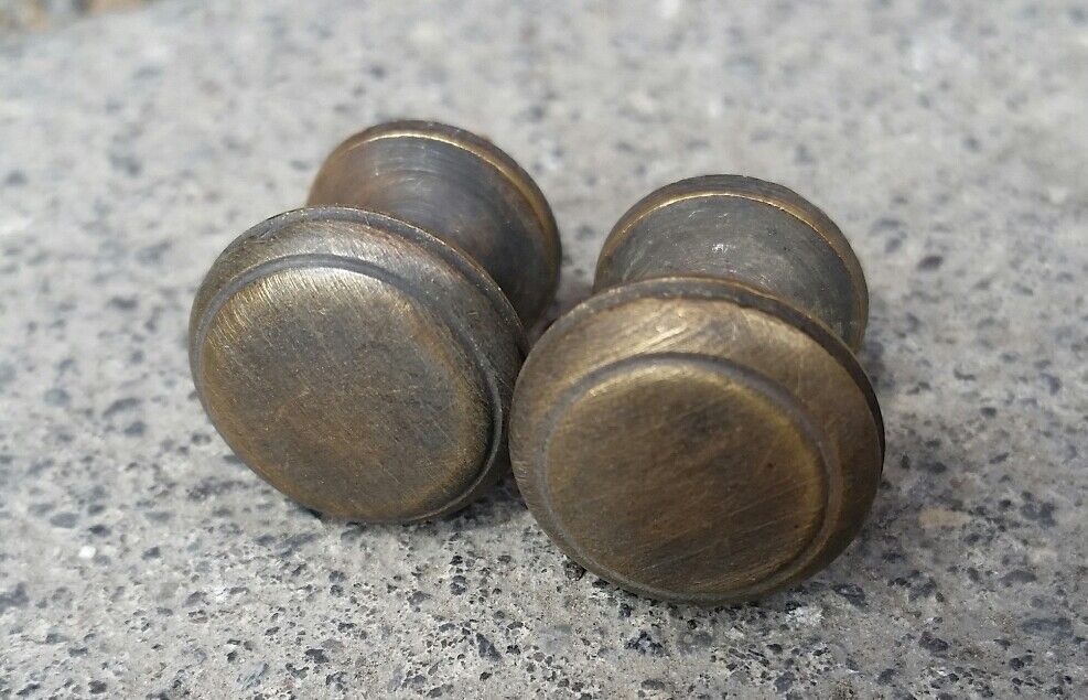 2 Solid Brass SMALL Stacking Barrister Bookcase 1/2"dia Knobs drawer Pulls #K18