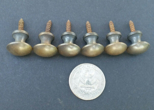 6 Solid Brass Stacking Barrister Bookcase 5/8" Round Knobs Pulls Handles #K2