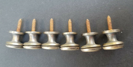 6 Solid Brass Stacking Barrister Bookcase 5/8"dia Knobs drawer Pulls #K26