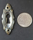 6 Vintage Antique Style Eschutcheons Key Hole Ornate Brass 2" jewelry parts #E4