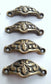 4 Ant. Vict.Style Brass Apothecary Cabinet Pull Handles 2-3/8"ctr. Oak Leaf #A3