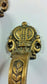 4 x #P10 Solid Brass large Crown Handles 6-3/4" Pulls Door Cabinet Ant. Style