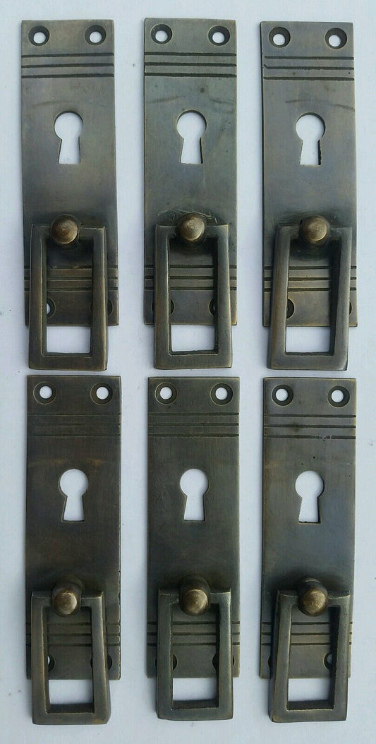 6 Arts and Crafts Mission Brass Handle Pull antique style 3 7/8"  #H31