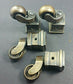 4 Vintage Style SOLID BRASS Strong Swivel Caster Wheels Brass Square Leg Cap #W1