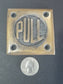 Art Deco Door PULL sign Rare Unique Antique style solid brass 2- 1/2" #F8