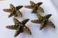 4 Starfish Brass Knobs Drawer Pull Handles 2" Ocean Beach Seaside #K9