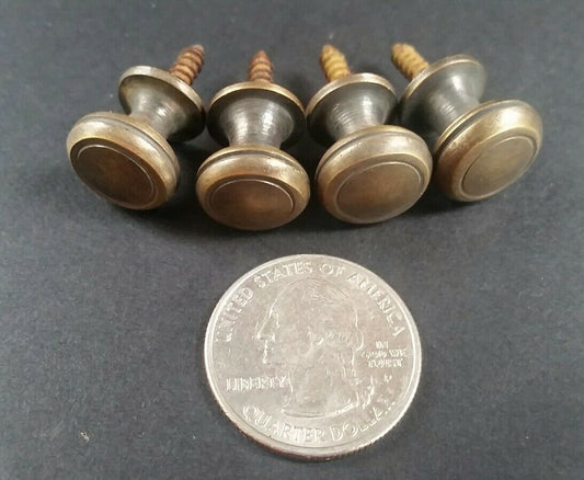6 Solid Brass SMALL Stacking Barrister Bookcase 1/2"dia Knobs drawer Pulls #K18