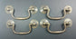 4 Antique Brass Swan Neck Bails Cabinet Drawer Pull handles approx.  3"cntr #H39
