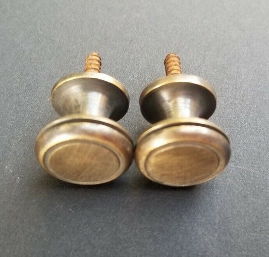 2 Solid Brass Stacking Barrister Bookcase 5/8"dia Knobs drawer Pulls #K26
