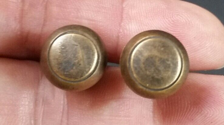 2 Solid Brass SMALL Stacking Barrister Bookcase 7/16"dia Knobs drawer Pulls #KK