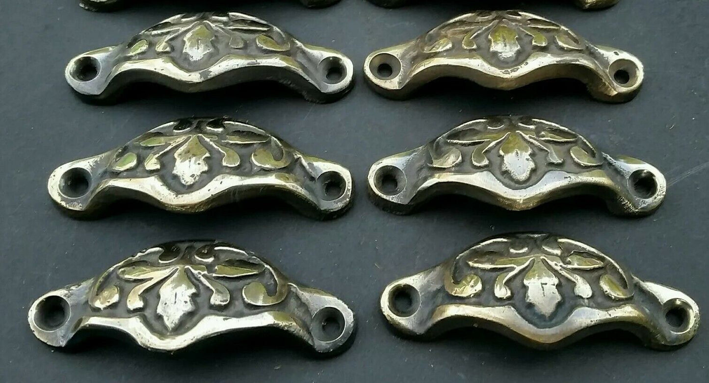 2 Antique Vict. Style Apothecary Drawer Bin Pull Handles "POLISHED" 2-3/8"c. #A3