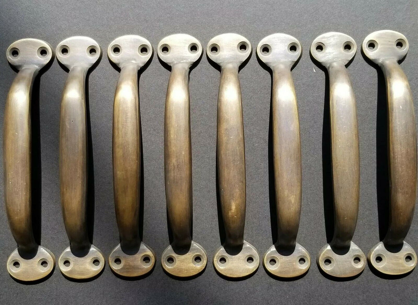 8 Solid Brass Large Strong File Cabinet Trunk Chest Handles Pull 5-1/2" wide #P1