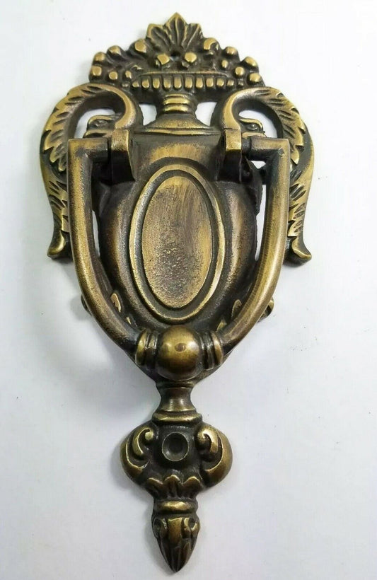 Unique Antique style solid Brass Neo-Classical Urn Door Knocker 7" long #D7