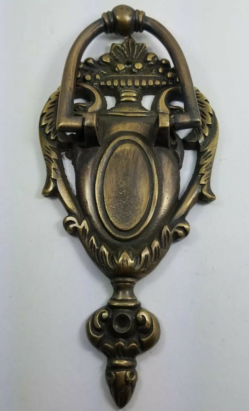 Unique Antique style solid Brass Neo-Classical Urn Door Knocker 7" long #D7