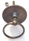 2 Rustic Antique Large Brass Round Rng Pull Handles 2-3/8" backplate ,bolts #Q9