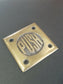 Art Deco Door PUSH sign plaque Rare Unique Antique Style solid brass 2-1/2" #F9