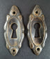 2 Vintage Antique Style French Escutcheons Key Hole Covers 2" jewelry part #E4