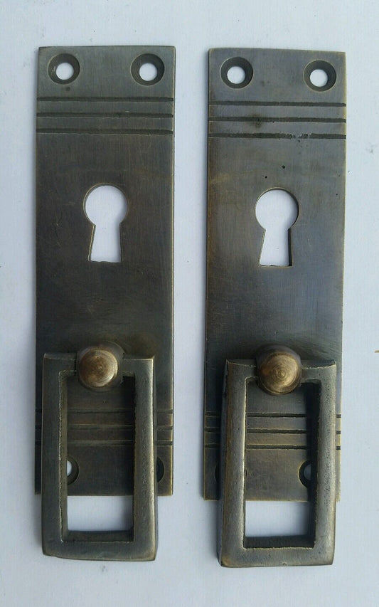 6 Arts and Crafts Mission Brass Handle Pull antique style 3 7/8"  #H31