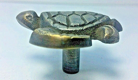 2 Sea Turtle Brass Knobs Ocean Beach Seaside Hardware 1 3/4" #K10