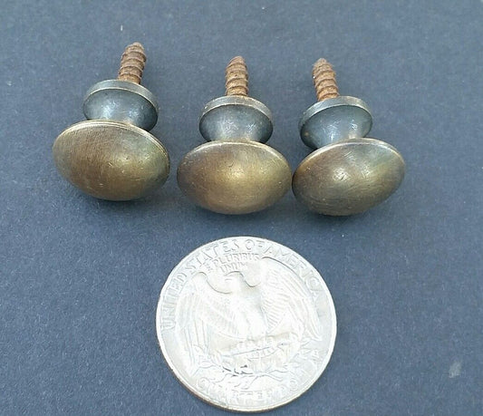 3 Solid Brass Stacking Barrister Bookcase, Hoosier 5/8" Round Knobs Handles #K2