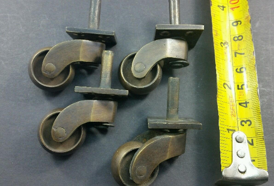 4 Cast Solid Brass Swivel Caster Wheel Pivot Industrial Strong Table Leg #W2