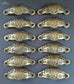 12 Apothecary Drawer Cup Bin Pulls Brass Handles Ant. Vict. Style approx 3" #A2
