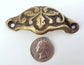 4 Ant. Vict.Style Brass Apothecary Cabinet Pull Handles 2-3/8"ctr. Oak Leaf #A3