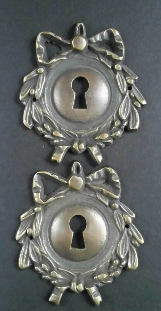 1 x Vintage Antique Style Ornate French Eschutcheons Key Hole Covers 2 3/4" #E12