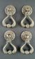 4 Ornate Brass Antique Style Handles Pulls Knob w Detailed Drop Ring 2 1/4" #H11