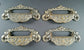 4 Victorian Antique Style Apothecary Bin Pull Handles w.label holder 3-3/4"c #A7