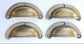 Sm. Ant. Style Bin Cup Pull Drawer Cabinet Handle Solid Brass 2-1/2"cntr. #A11