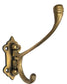 Antique Style Solid Brass Double Wall Mount 180° Swivel Coat Hat Towel Hook #C24