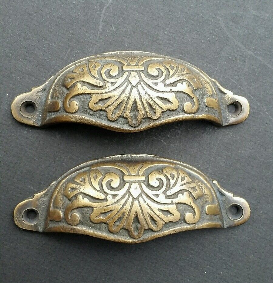 1 Ornate Apothecary Cabinet Drawer Cup Pull Handles Victorian Style 3-1/2"c  #A1