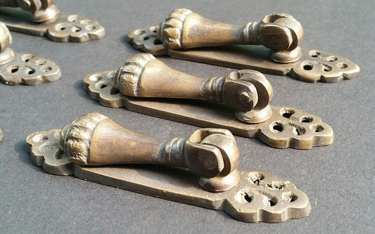 6 x Antique Style Vertical Brass Ornate Pendant Drop Pull Handles 2-7/8" #H6