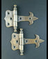 2 Solid Brass Rattail Hinges Old Furniture Tool Box, Door Hardware 3-1/2" w. #Q1