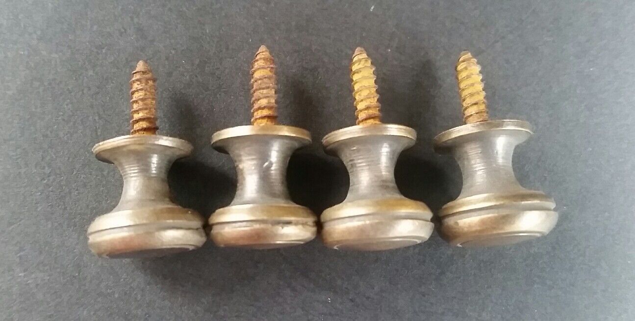 4 Solid Brass SMALL Stacking Barrister Bookcase 1/2"dia Knobs drawer Pulls #K18