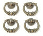 4 Ornate Handles Pulls w Detailed Drop Ring Antique Vintage Style 1-3/4" #H10