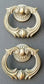 2 Ornate Handles Pulls w Detailed Drop Ring Antique Vintage Style 1-3/4" #H10
