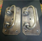 2 LARGE 6" x 3" antique style solid brass TRUNK PULL Drop Handle Trap Door #P24