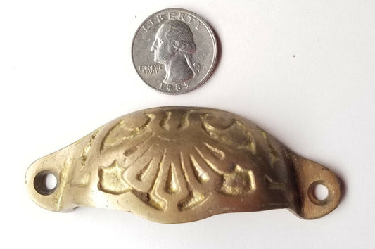 4 Apothecary Drawer Cup Pulls Handles Ant. Victorian Style Solid Brass 3"c. #A20