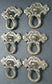 Set of 6 Ornate Victorian Antique Style Brass Ring Pull Handles 2-1/8" #H16
