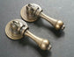 4 Nice Ornate tear drop pendant brass handle pulls w.strong bolts 2 3/4" #H3