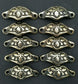 10x Antique style Brass Apothecary POLISHED Drawer Bin Pull Handles 2-3/8"c  #A3