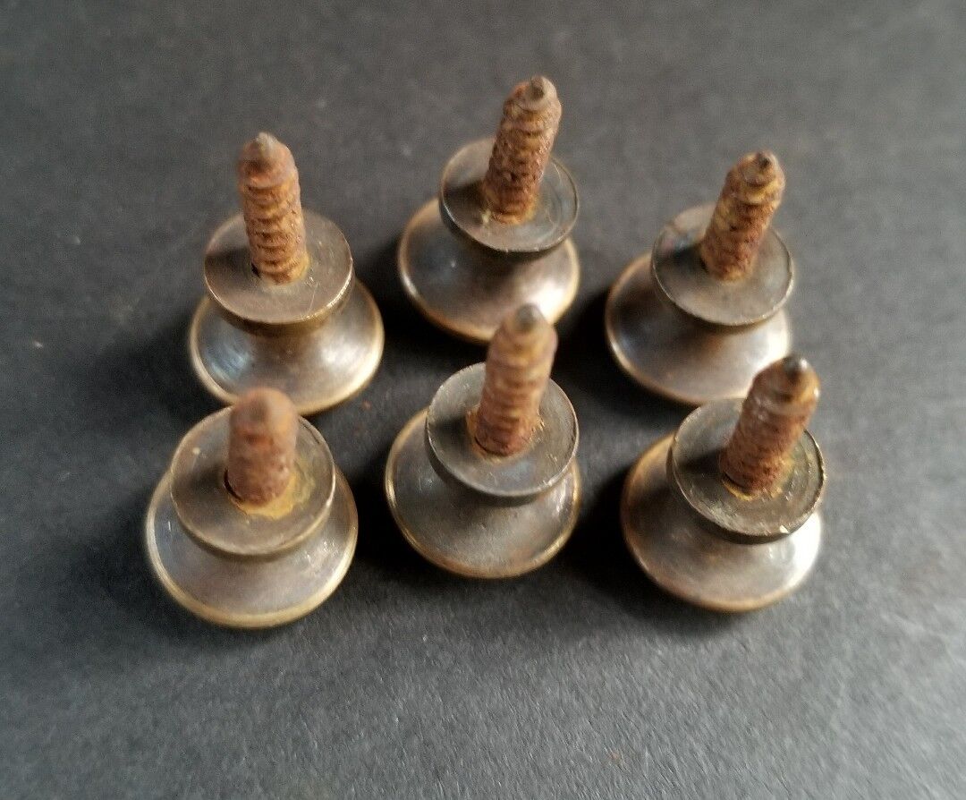 6 Solid Brass VERY SMALL Stacking Barrister Bookcase 7/16" Knobs drawer Pulls #K