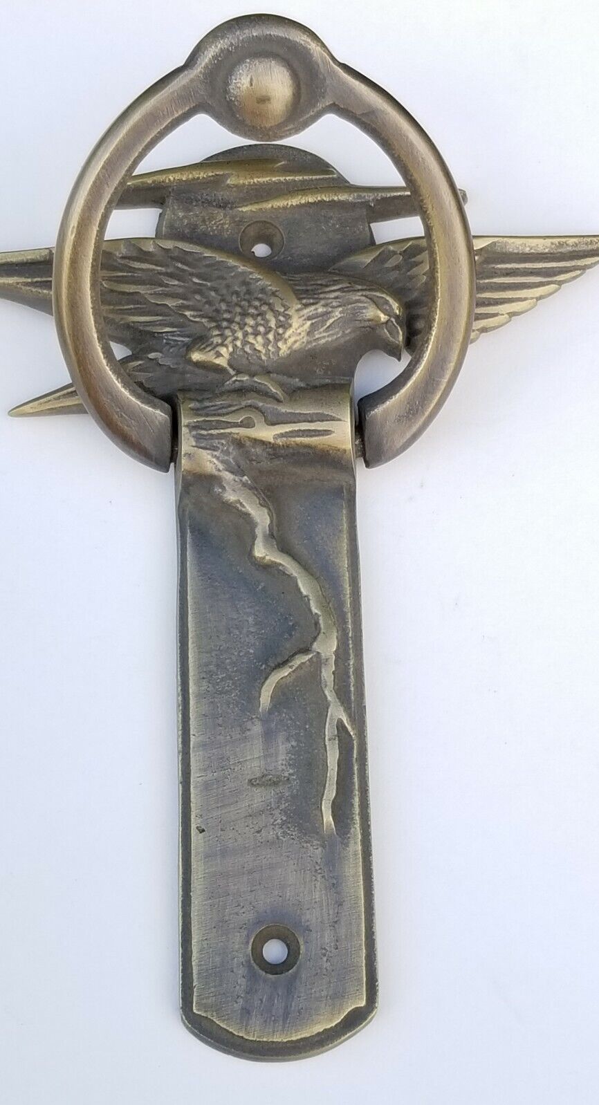 Solid Tarnished Brass Spread Wing Eagle Doorknocker Traditional, Nature #D1