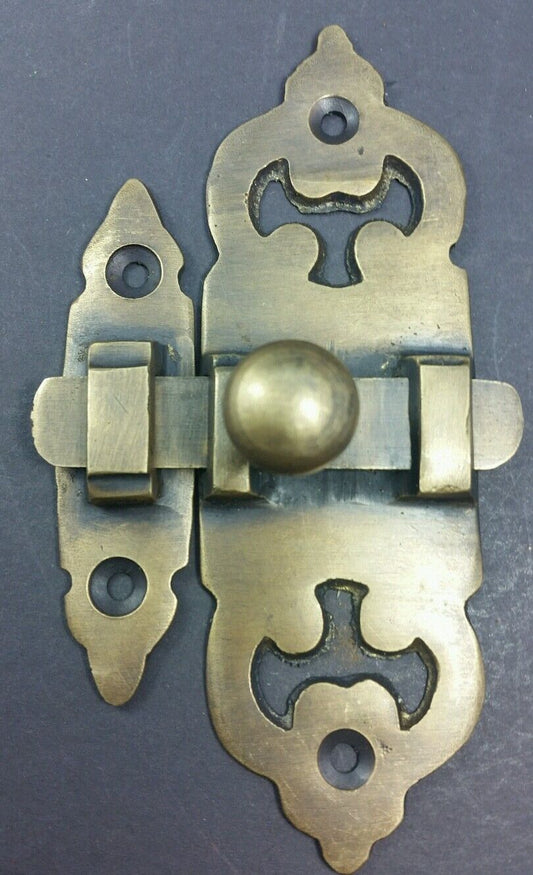 6 x Ornate Antique Style Solid Brass Door Latch Lock Bolt Barn Gate Cabinet #X11