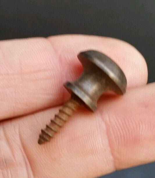 6 Solid Brass VERY SMALL Stacking Barrister Bookcase 7/16" Knobs drawer Pulls #K