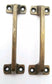 2 Antique Solid Brass Strong File Cabinet Trunk Chest DrawerHandles 4"w #Z67