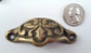 4 Ant. Vict.Style Brass Apothecary Cabinet Pull Handles 2-3/8"ctr. Oak Leaf #A3